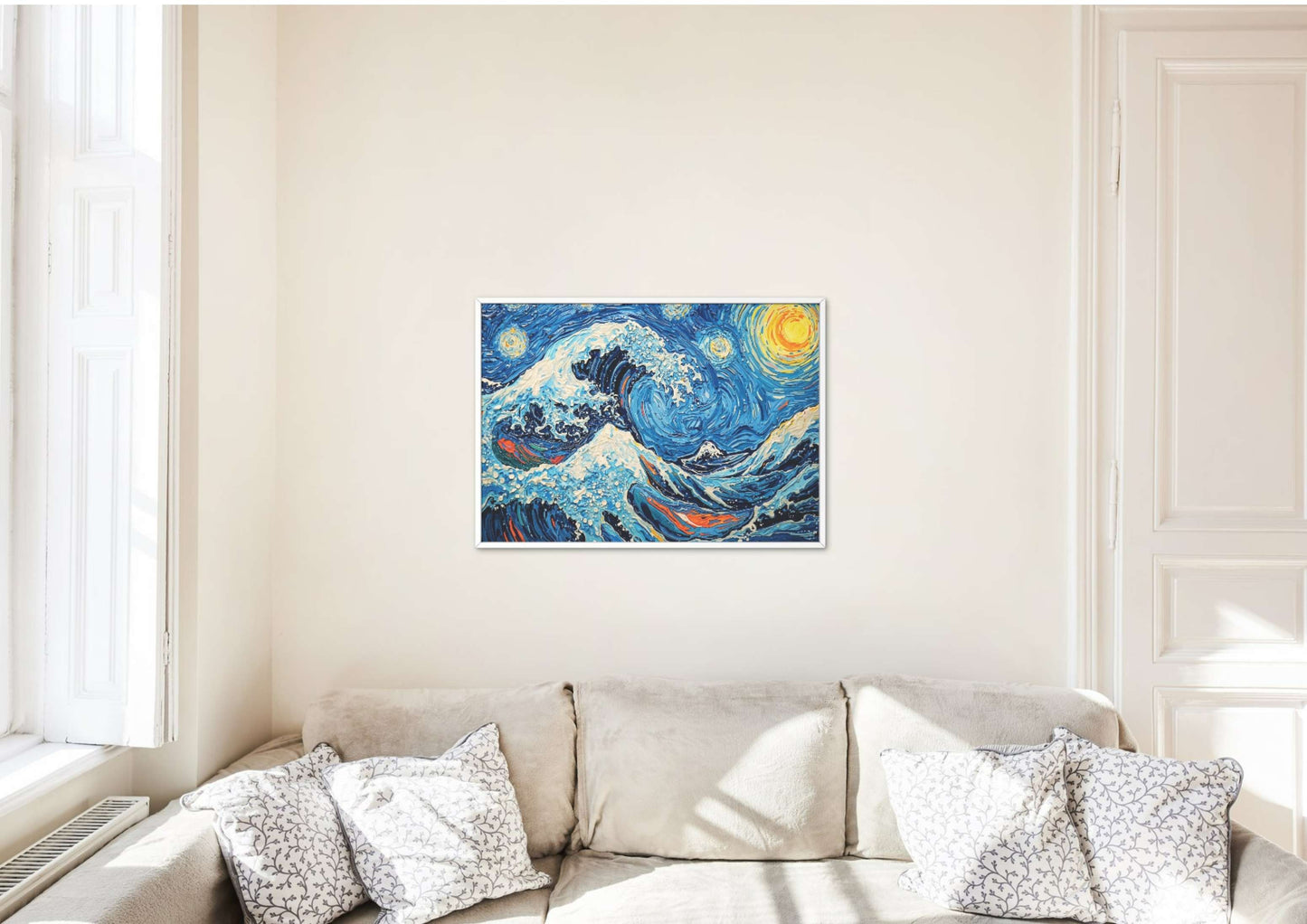 Starry Wave off Kanagawa Poster | Van Gogh Style Ocean Art Print | Digital Download Wall Decor