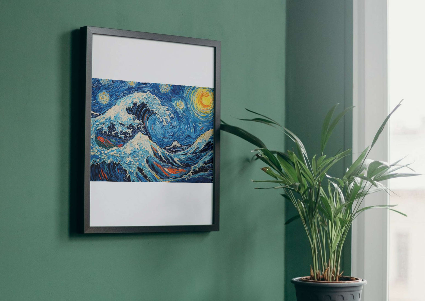 Starry Wave off Kanagawa Poster | Van Gogh Style Ocean Art Print | Digital Download Wall Decor