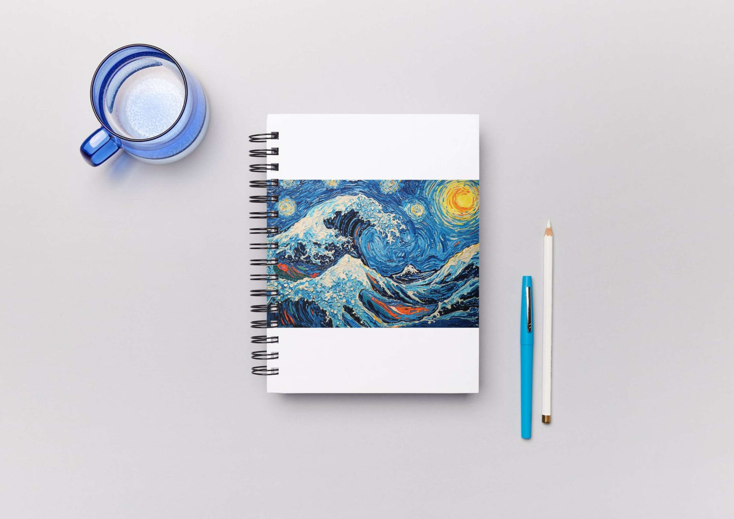 Starry Wave off Kanagawa Poster | Van Gogh Style Ocean Art Print | Digital Download Wall Decor