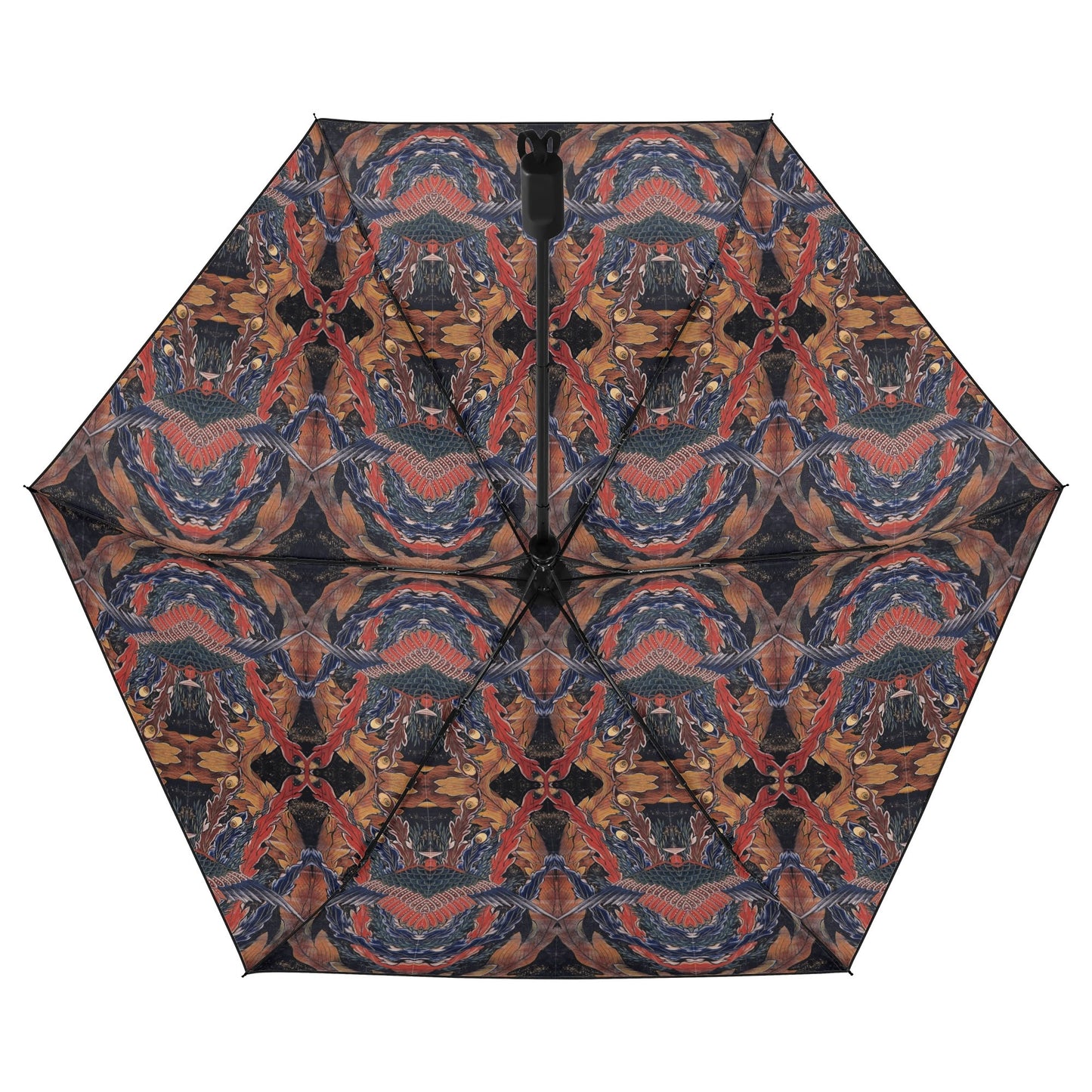 Hokusai-Inspired UV Protection & Waterproof Folding Umbrella – Unisex Sun and Rain Parasol, Manual Folding Umbrella Printing Inside