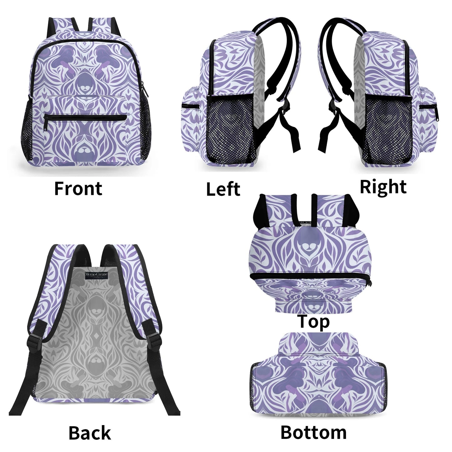 Yumeji Inspired 11 Inch Daypack – Cute All-Over-Print Backpack with Japanese Art Motif / Stylish