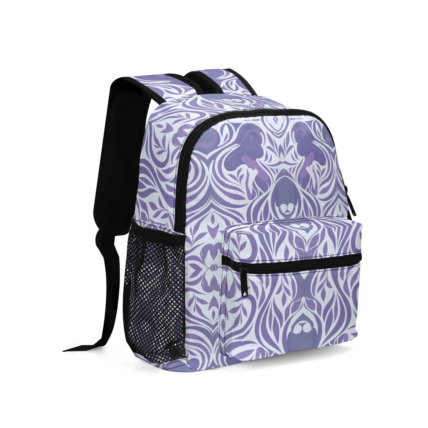 Yumeji Inspired 11 Inch Daypack – Cute All-Over-Print Backpack with Japanese Art Motif / Stylish