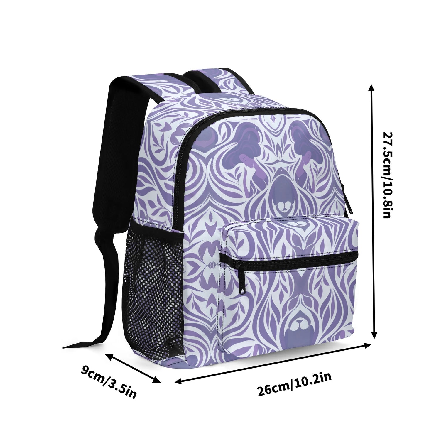 Yumeji Inspired 11 Inch Daypack – Cute All-Over-Print Backpack with Japanese Art Motif / Stylish