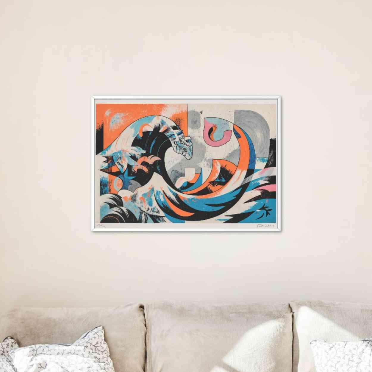 The Great Wave Reimagined — Hokusai Meets Picasso | Abstract Fusion Art | High-Resolution Digital Download (300DPI, A0 Print Ready)