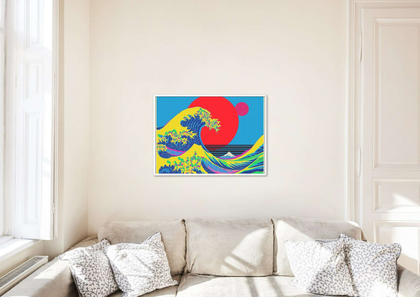 Pop Art Wave Poster | Modern Colorful Wave Inspired by Hokusai | Contemporary Japanese Wall Art | Digital Download High Resolution