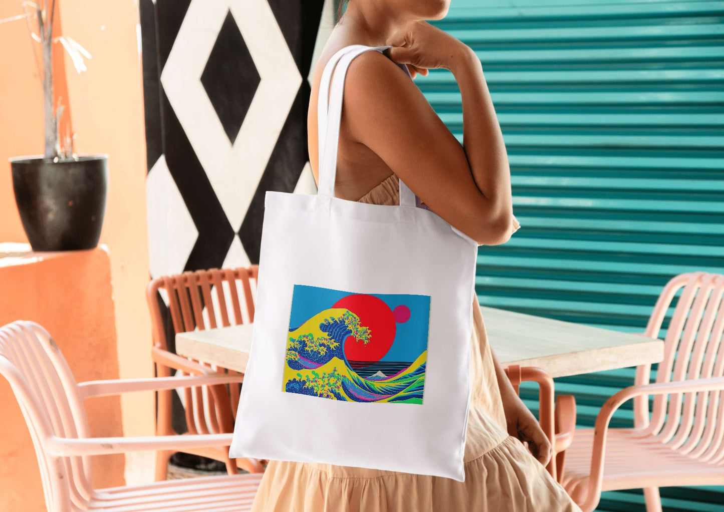 Pop Art Wave Poster | Modern Colorful Wave Inspired by Hokusai | Contemporary Japanese Wall Art | Digital Download High Resolution