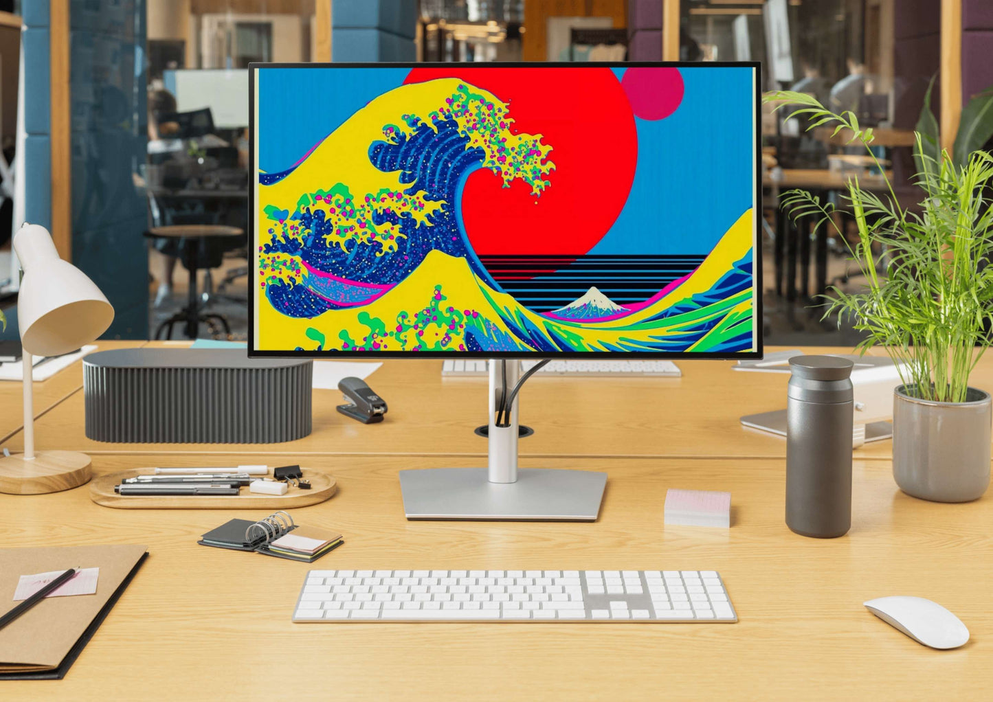 Pop Art Wave Poster | Modern Colorful Wave Inspired by Hokusai | Contemporary Japanese Wall Art | Digital Download High Resolution