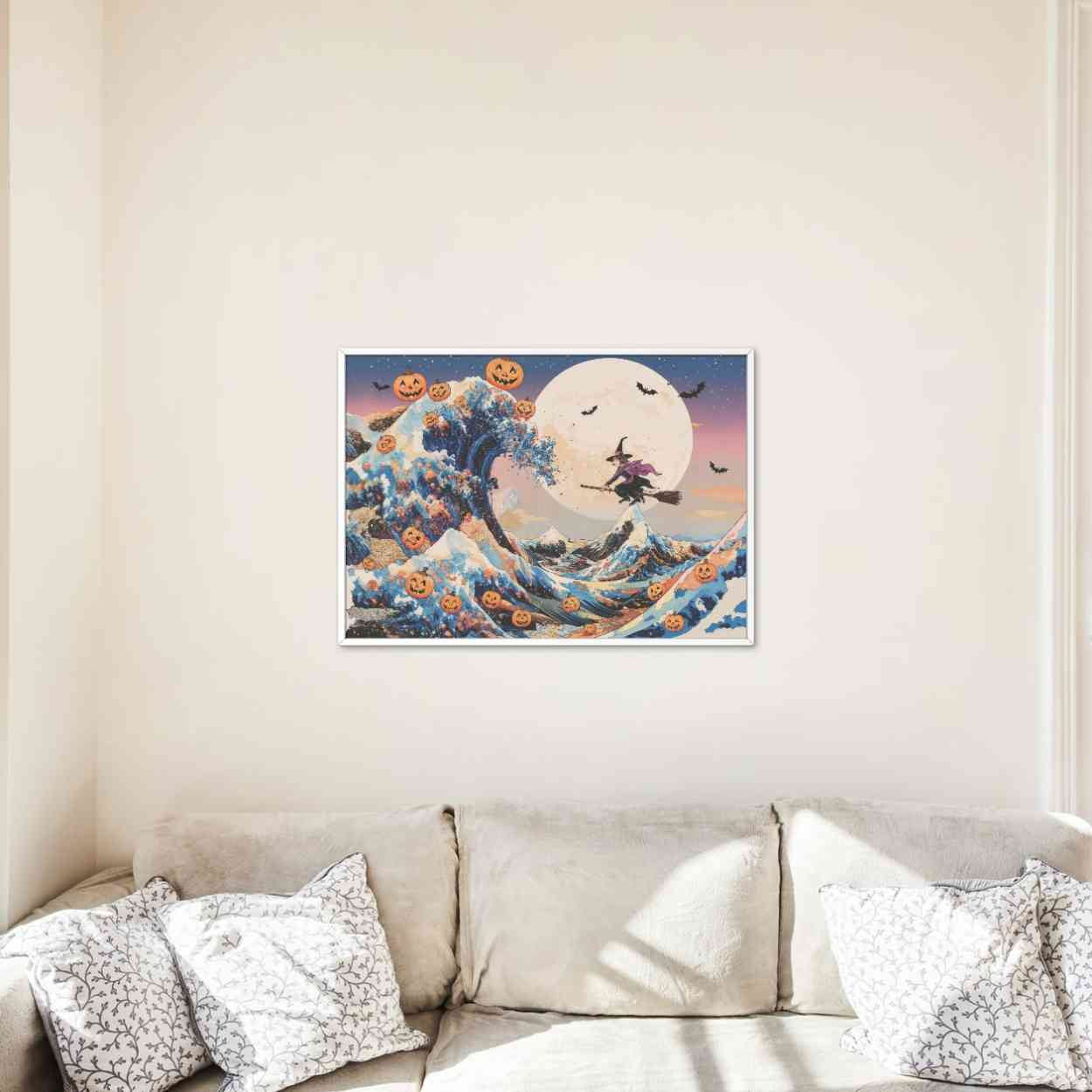 he Great Wave off Kanagawa Halloween Edition | Hokusai Inspired Art | Digital Download Poster | Halloween Wall Decor (A0 / 300dpi JPEG)