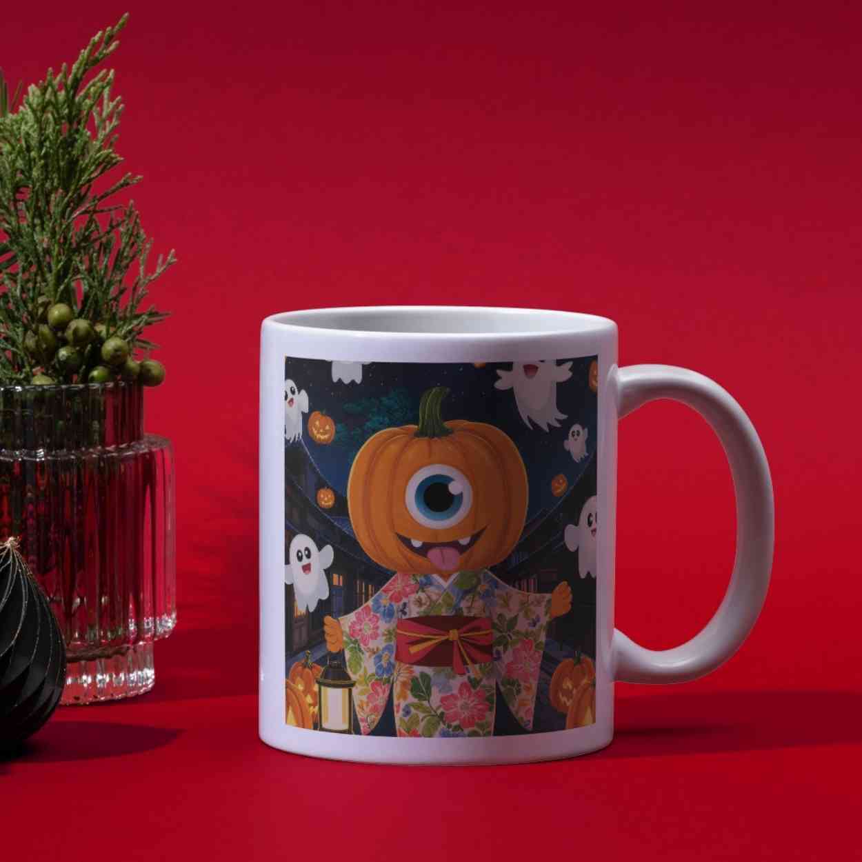 Hitotsume Kozo Halloween Version | Japanese Yokai Art | Cute Pumpkin Ghost Poster | Digital Download| Halloween Wall Decor(A0 / 300dpi JPEG)
