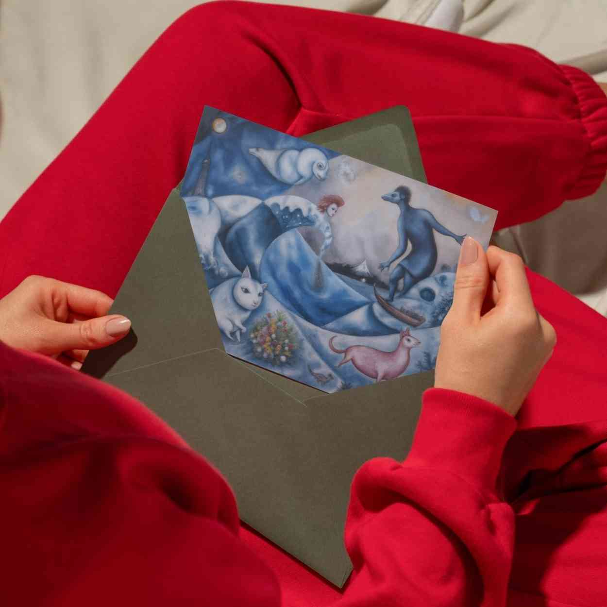 Hokusai × Chagall – The Floating Wave of Memory | Digital Download | High-Resolution Digital Download (300DPI, A0 Print Ready)