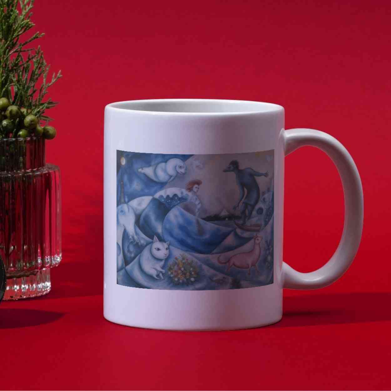 Hokusai × Chagall – The Floating Wave of Memory | Digital Download | High-Resolution Digital Download (300DPI, A0 Print Ready)