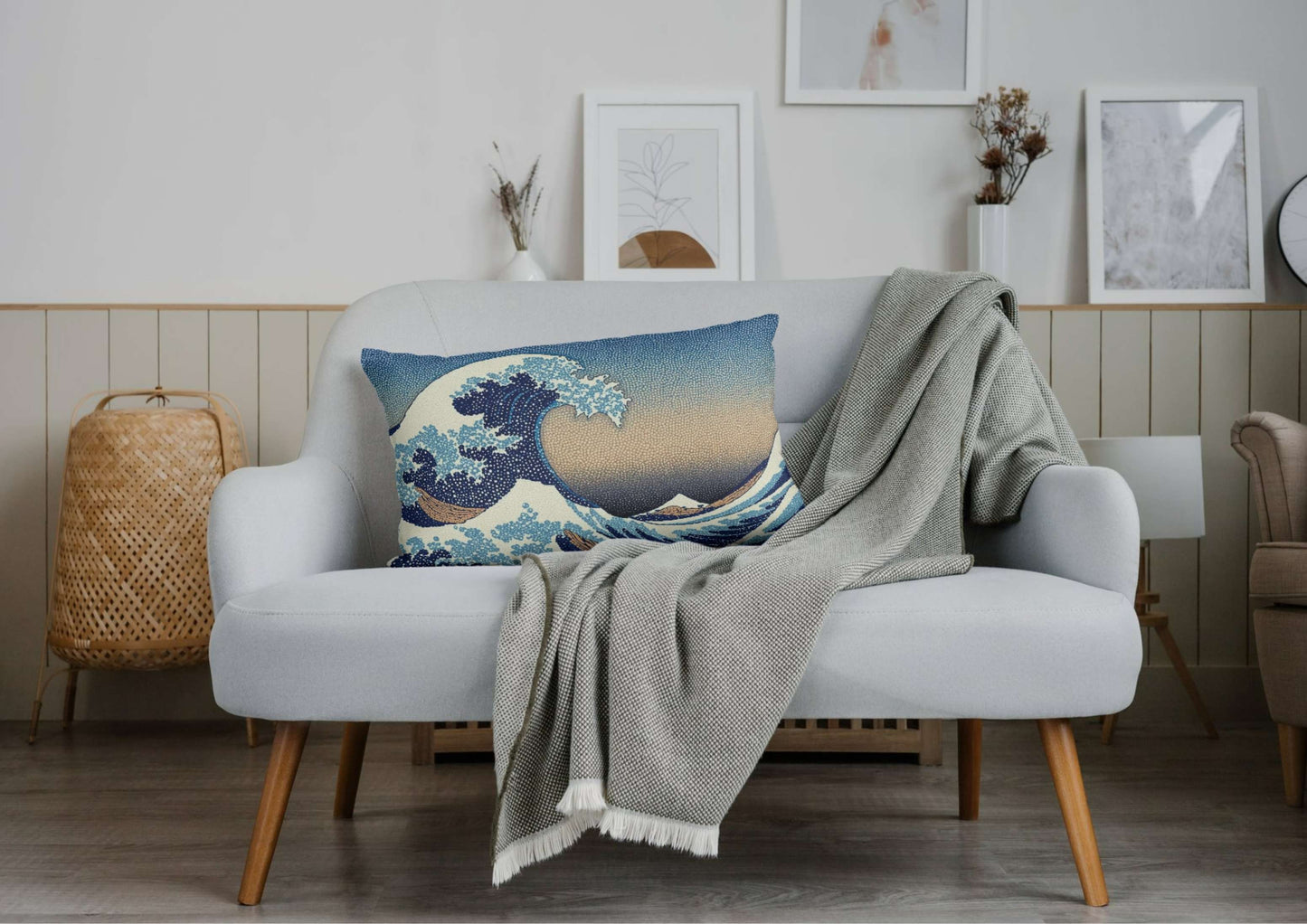 Pointillism Great Wave Poster | Hokusai Inspired Art Print | Japanese Ukiyo-e Digital Download