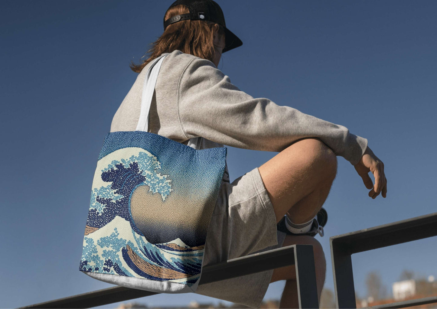 Pointillism Great Wave Poster | Hokusai Inspired Art Print | Japanese Ukiyo-e Digital Download