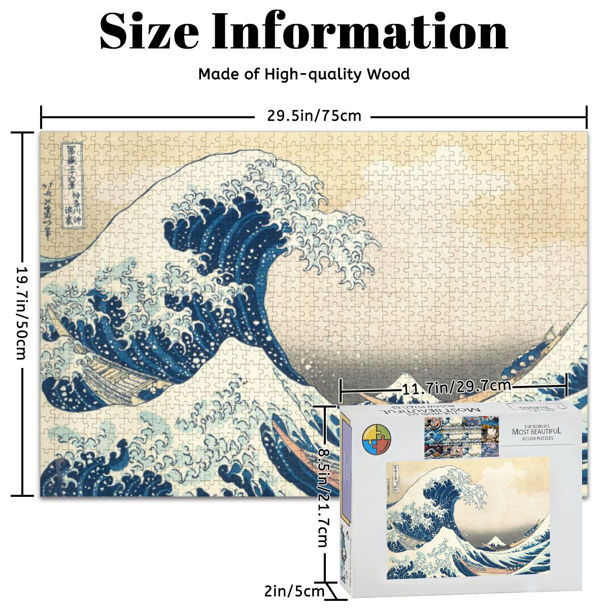 Wooden Jigsaw Puzzles 1000 pcs - Hokusai The Great Wave off Kanagawa — The Eternal Surge