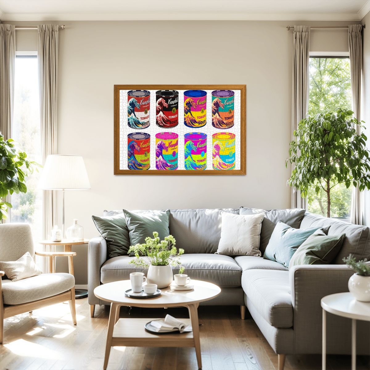 Wooden Jigsaw Puzzles 1000 pcs -Hokusai × Warhol – Eight Cans of Infinity