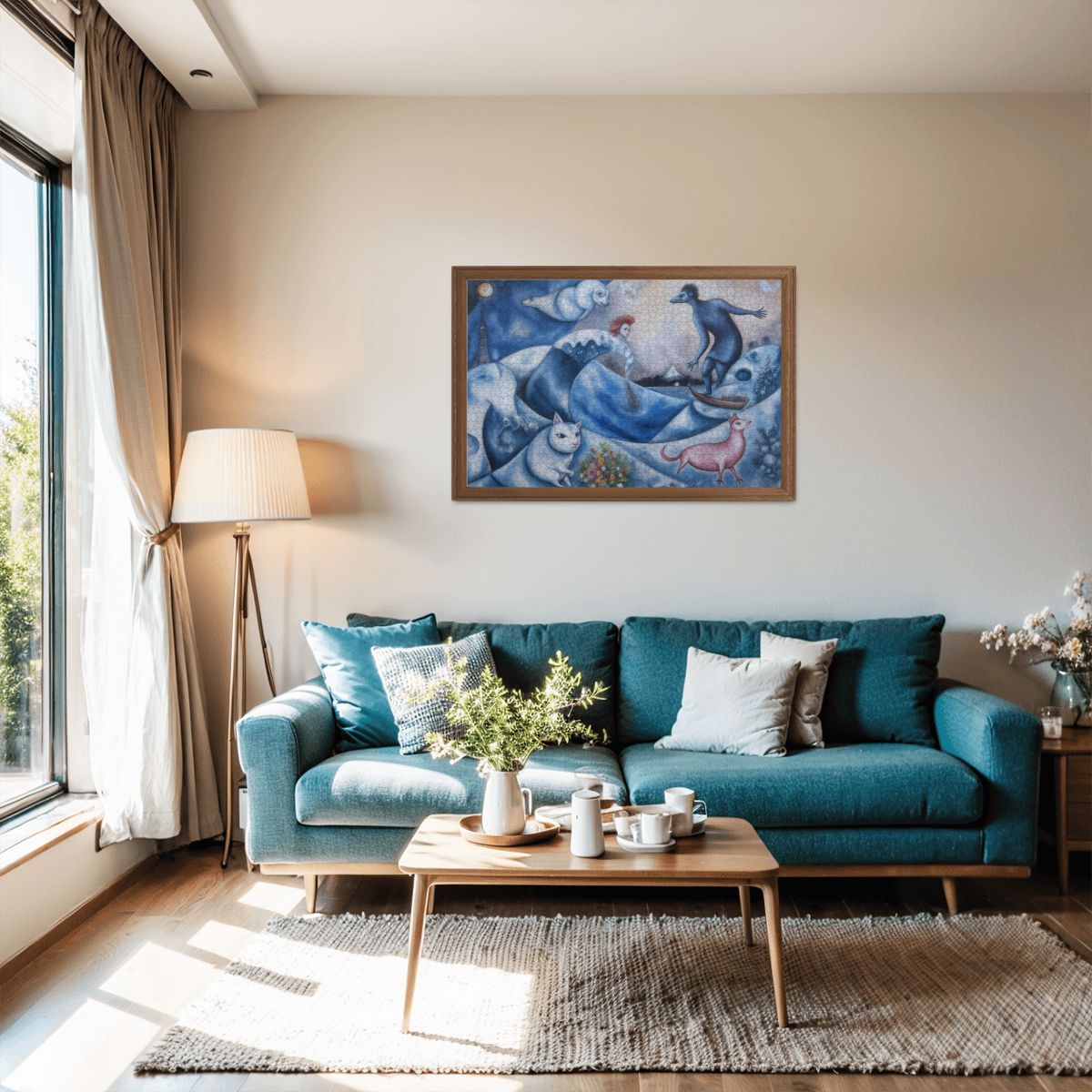 Wooden Jigsaw Puzzles 1000 pcs - Hokusai × Chagall – The Floating Wave of Memory