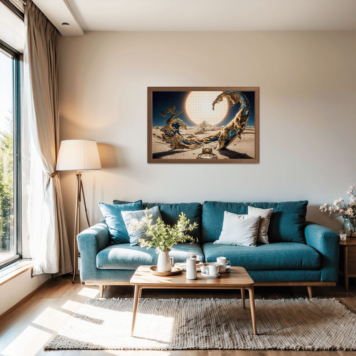 Wooden Jigsaw Puzzles 1000 pcs - Hokusai × Dali ‐ The Surreal Wave of Eternity