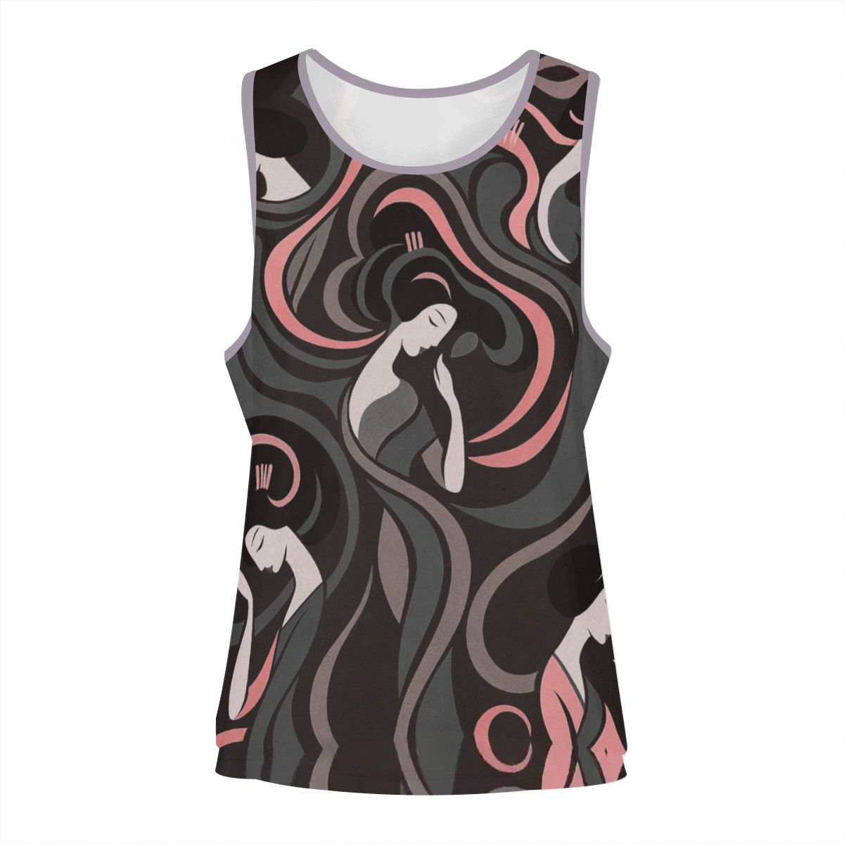 Sleeveless Workout Tops for Women - Yumeji Hirado Woman Japanese Art
