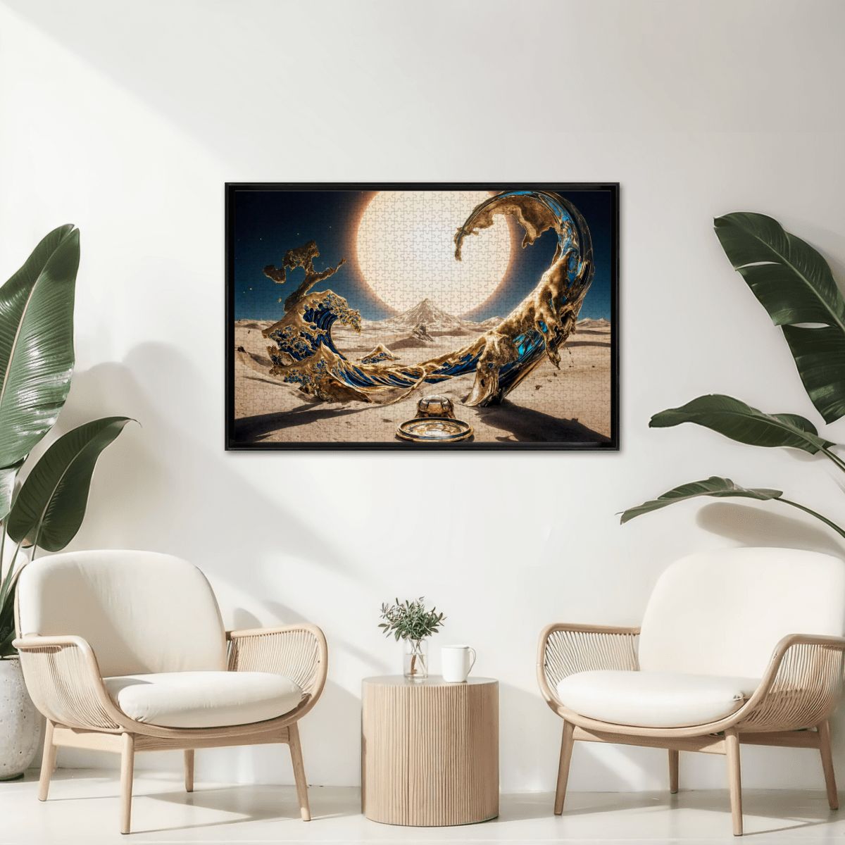 Wooden Jigsaw Puzzles 1000 pcs - Hokusai × Dali ‐ The Surreal Wave of Eternity