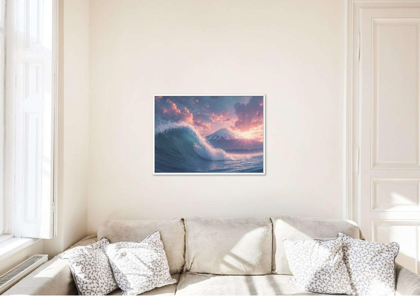Great Wave off Kanagawa | Shinkai Makoto Inspired Sky & Light | Digital Art Download Set with Hokusai Original