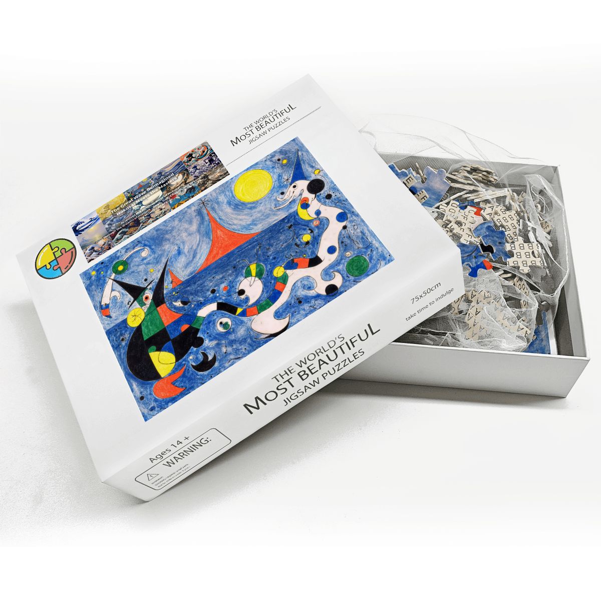 Wooden Jigsaw Puzzles 1000 pcs-Hokusai × Miró – The Dreaming Wave of Cosmos