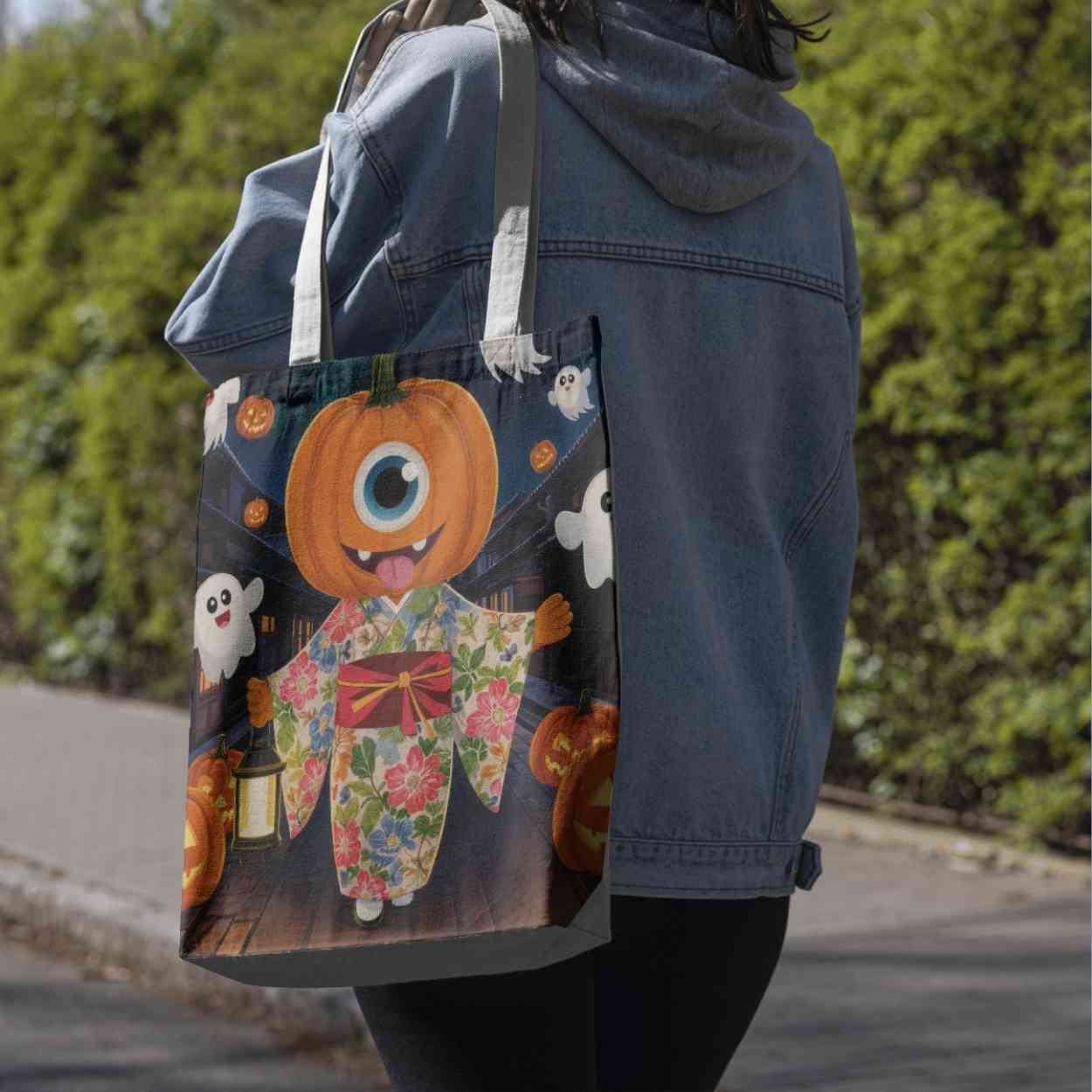 Hitotsume Kozo Halloween Version | Japanese Yokai Art | Cute Pumpkin Ghost Poster | Digital Download| Halloween Wall Decor(A0 / 300dpi JPEG)