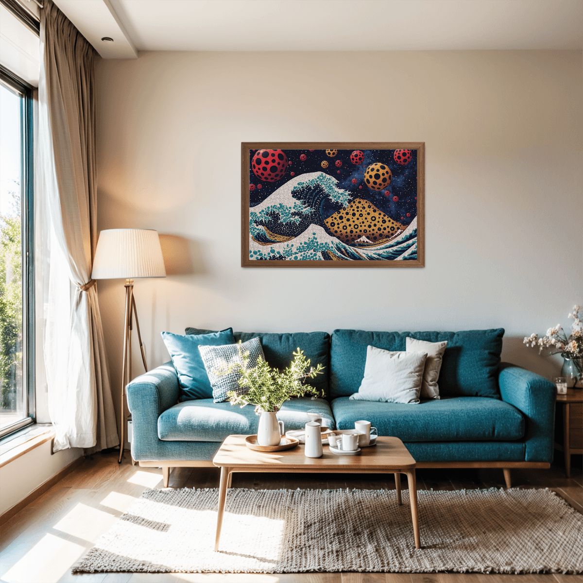 Wooden Jigsaw Puzzles 1000 pcs - Hokusai × Kusama - The Infinite Wave