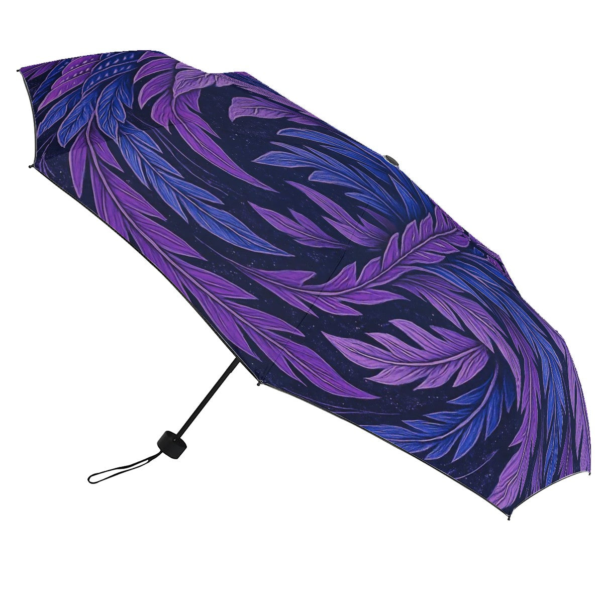 UV Protection Umbrella - Hokusai Inspired - Phoenix Feather Forest Purple