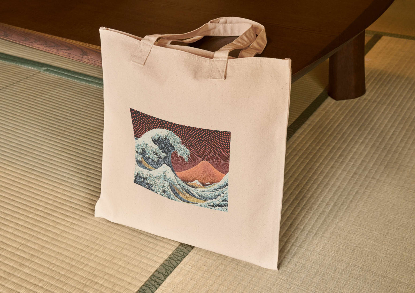 Pointillism Wave Poster | Modern Dot Art Inspired by Hokusai | Japanese Fuji Print | Digital Download High Resolution Set