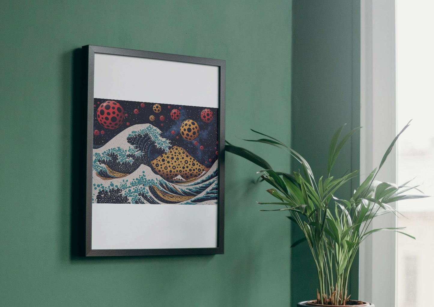 Polka Dot Great Wave Poster | Hokusai Inspired Pop Art Print | Contemporary Japanese Digital Download