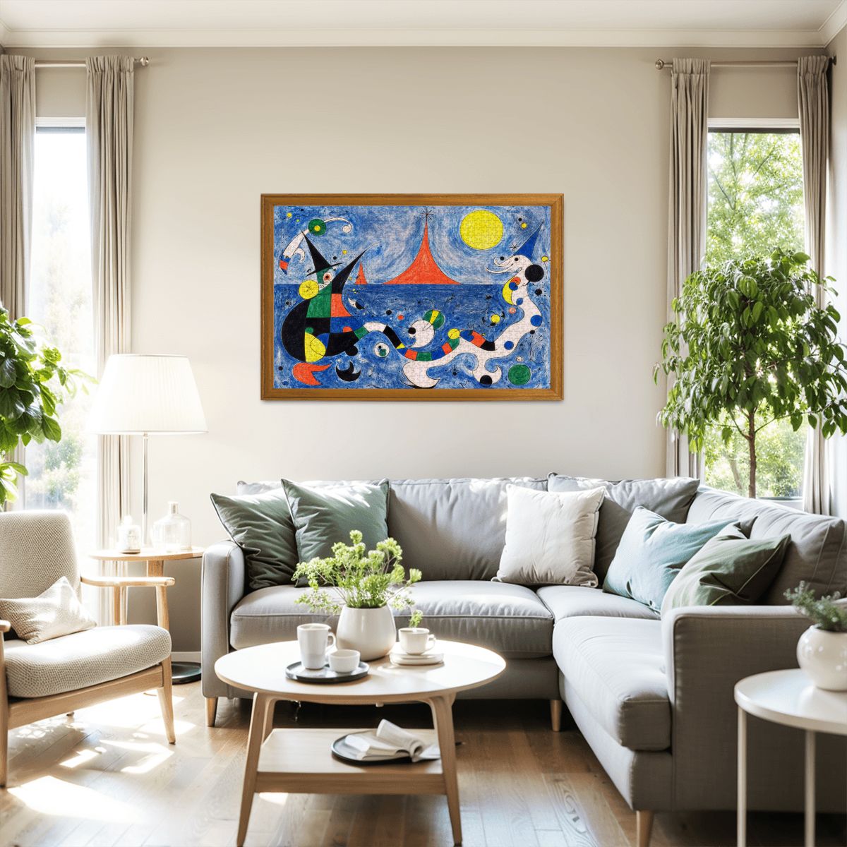 Wooden Jigsaw Puzzles 1000 pcs-Hokusai × Miró – The Dreaming Wave of Cosmos