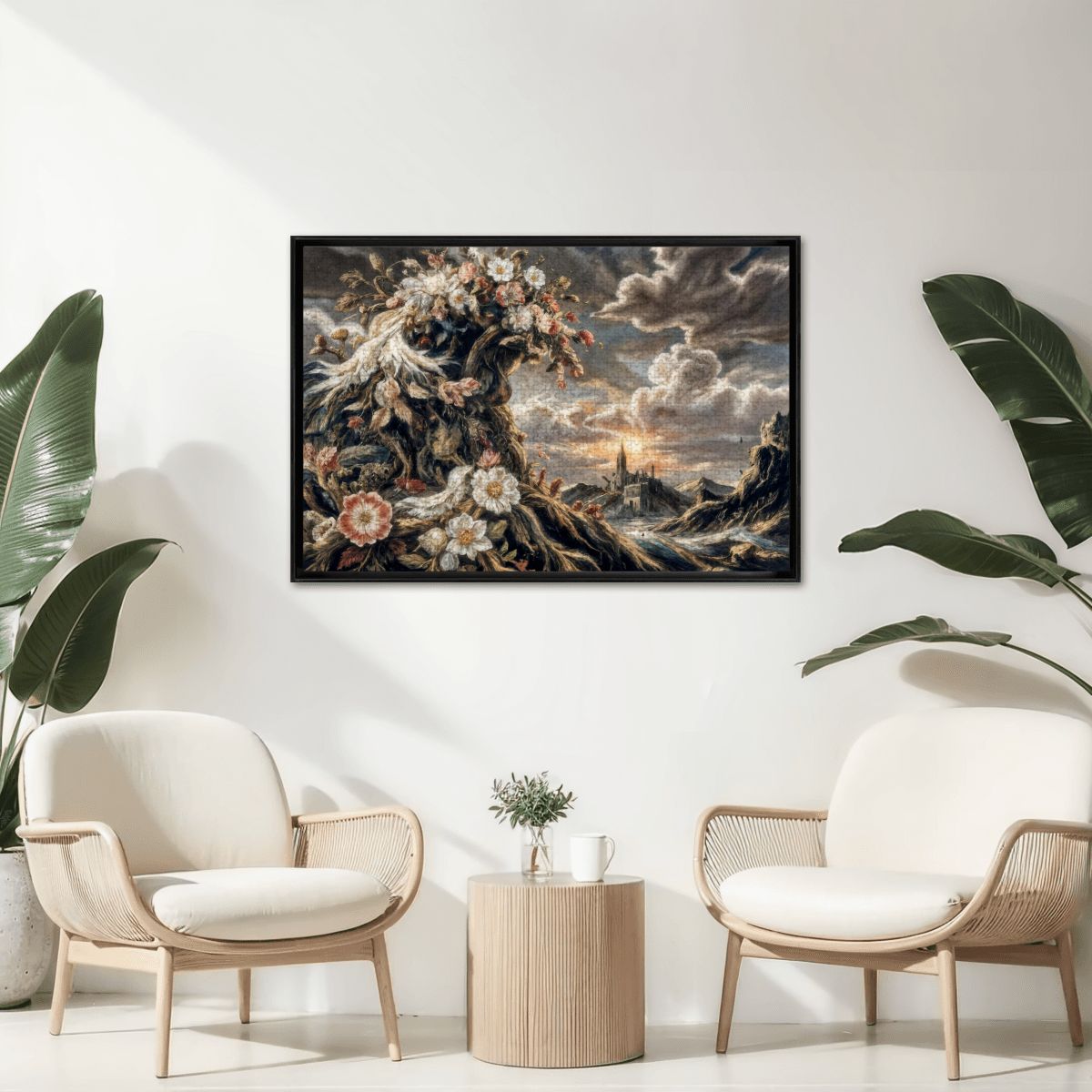 Wooden Jigsaw Puzzles 1000 pcs- Hokusai × Arcimboldo – The Floral Wave of Civilization