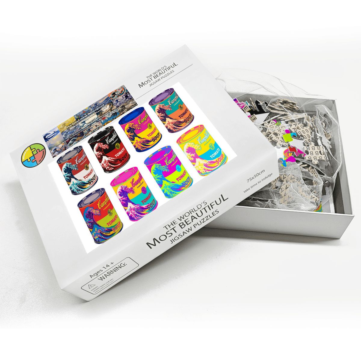 Wooden Jigsaw Puzzles 1000 pcs -Hokusai × Warhol – Eight Cans of Infinity