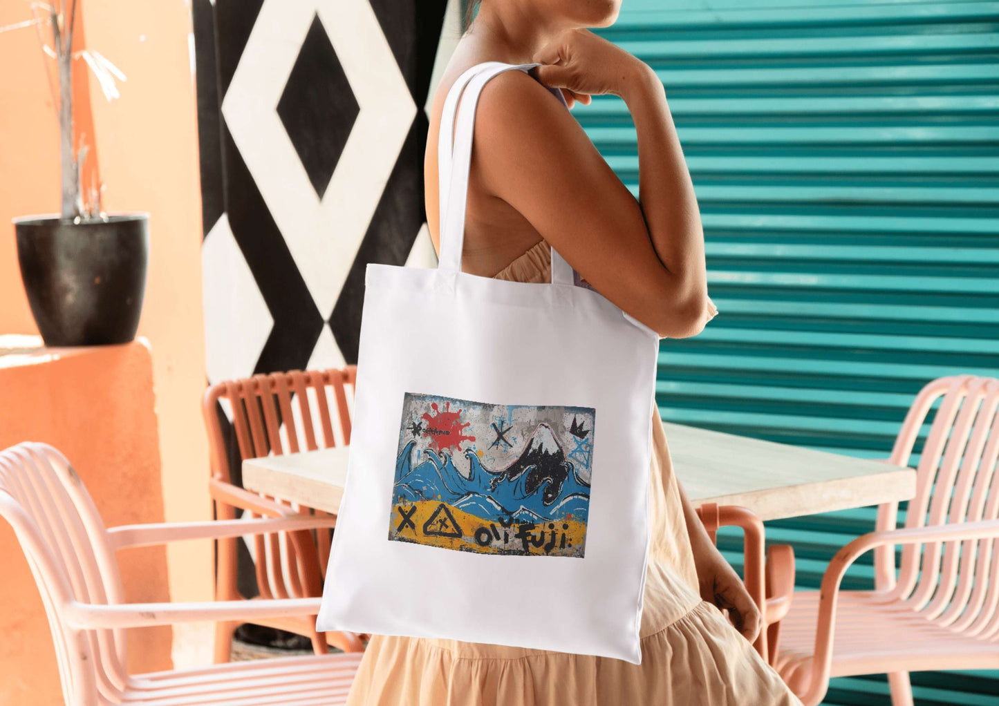 Graffiti Wave Poster | Basquiat-Inspired Fuji Art | Modern Street Style Japanese Print | Digital Download Set