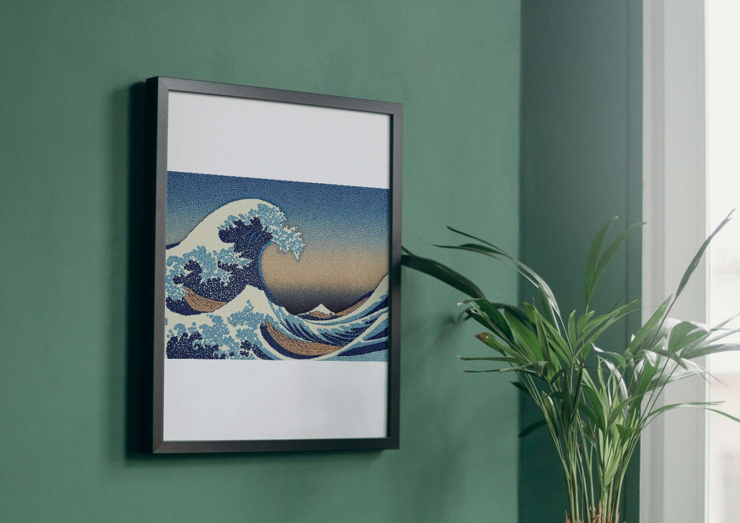 Pointillism Great Wave Poster | Hokusai Inspired Art Print | Japanese Ukiyo-e Digital Download