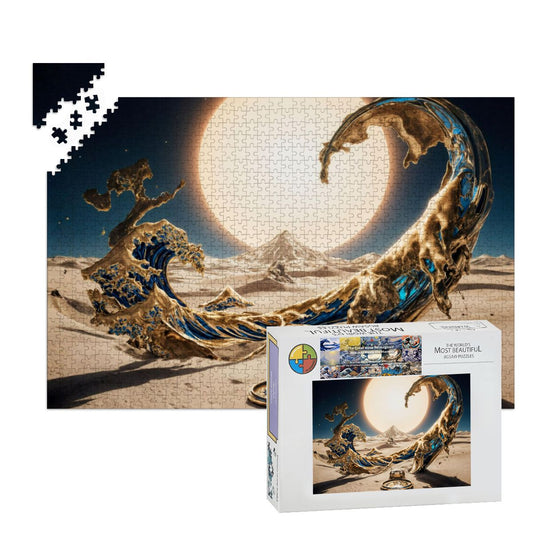 Wooden Jigsaw Puzzles 1000 pcs - Hokusai × Dali ‐ The Surreal Wave of Eternity