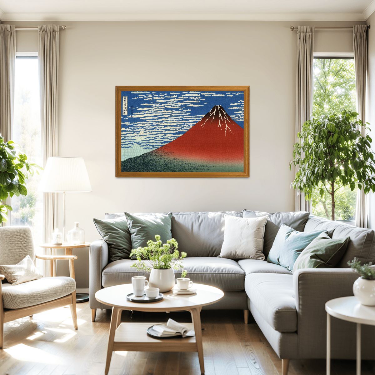 Wooden Jigsaw Puzzles 1000 pcs -Katsushika Hokusai “South Wind, Clear Sky (Red Fuji)