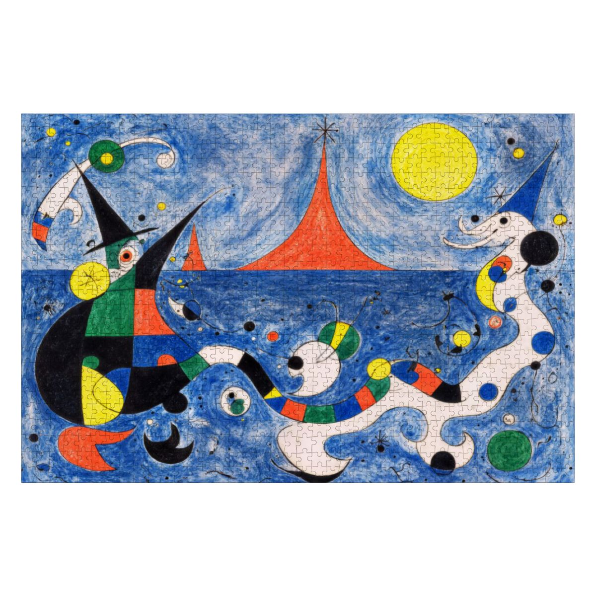 Wooden Jigsaw Puzzles 1000 pcs-Hokusai × Miró – The Dreaming Wave of Cosmos