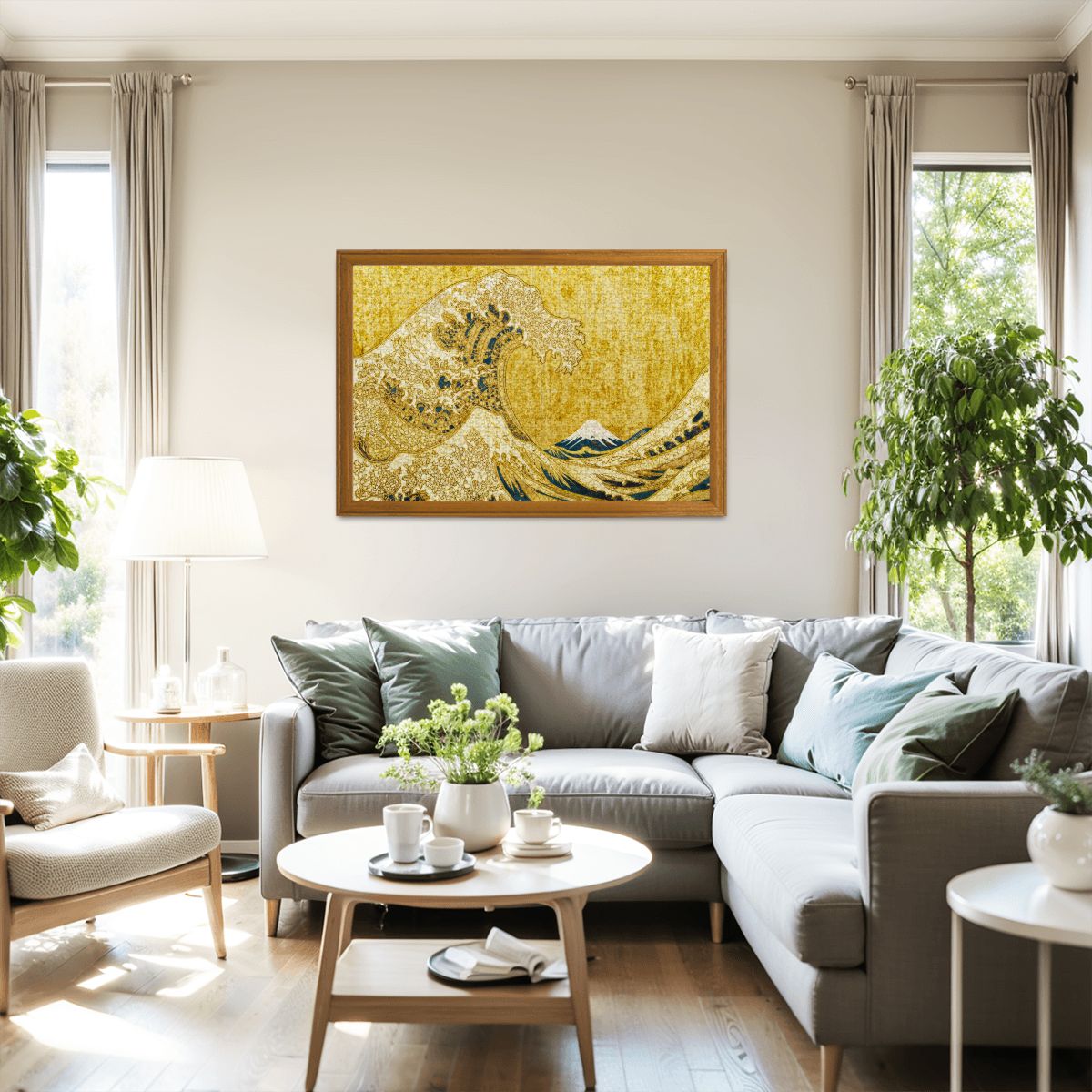 Wooden Jigsaw Puzzles 1000 pcs- Hokusai × Klimt – The Golden Wave of Eternity