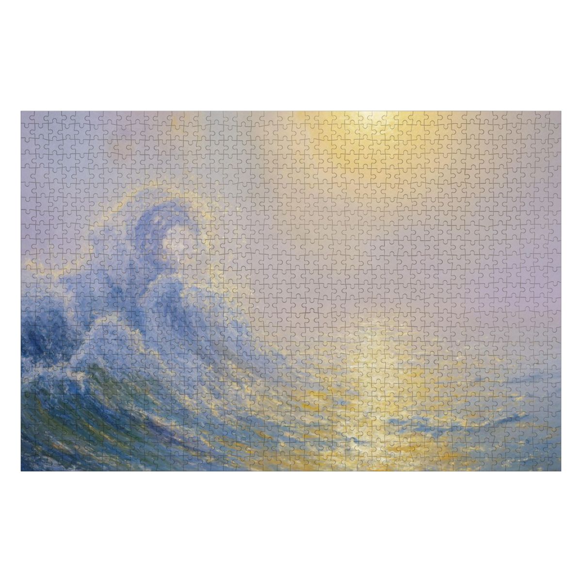 Wooden Jigsaw Puzzles 1000 pcs - Hokusai × Monet ‐ The Golden Wave of Silence