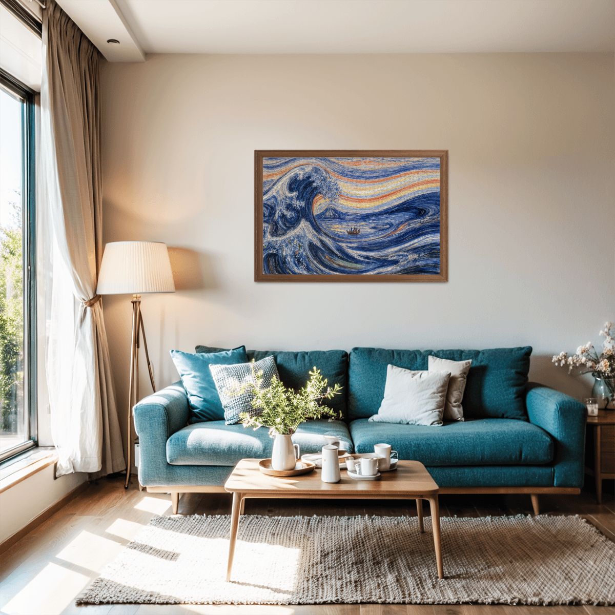 Wooden Jigsaw Puzzles 1000 pcs - Hokusai × Munch – The Silent Scream of Fuji