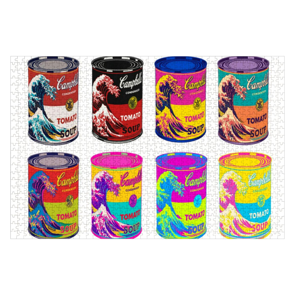 Wooden Jigsaw Puzzles 1000 pcs -Hokusai × Warhol – Eight Cans of Infinity