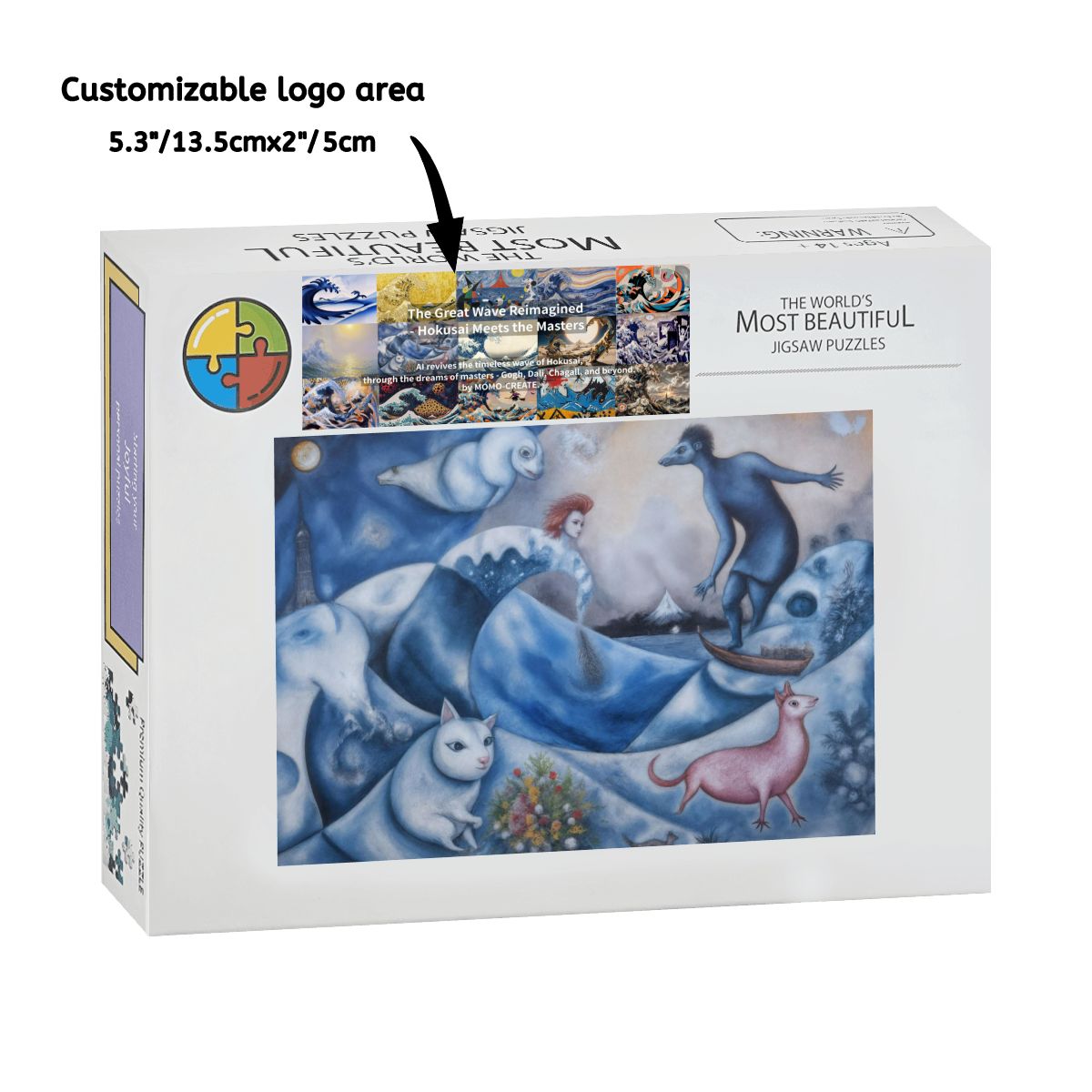 Wooden Jigsaw Puzzles 1000 pcs - Hokusai × Chagall – The Floating Wave of Memory